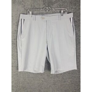 G/Fore Golf Shorts Mens 35 Gray Performance Chino Flat Front Athletic Logo